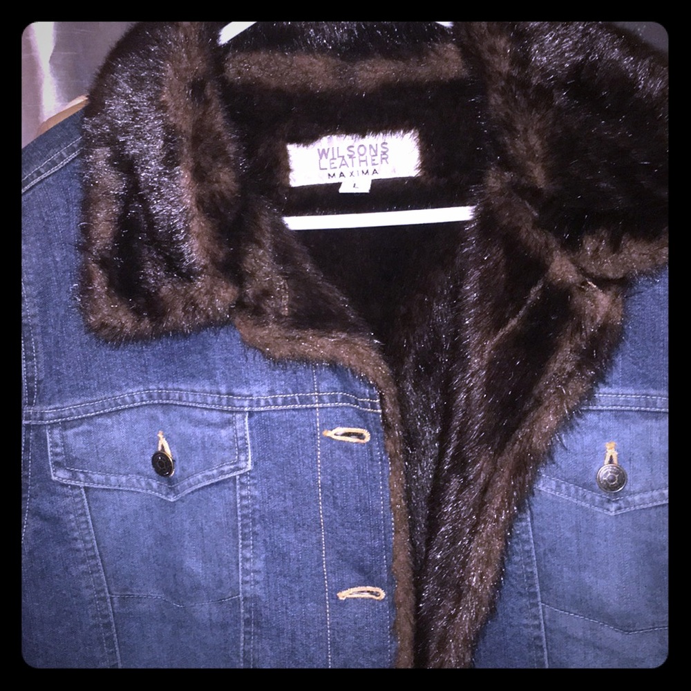 Brown /jean BlueTwo-tone jean jacket